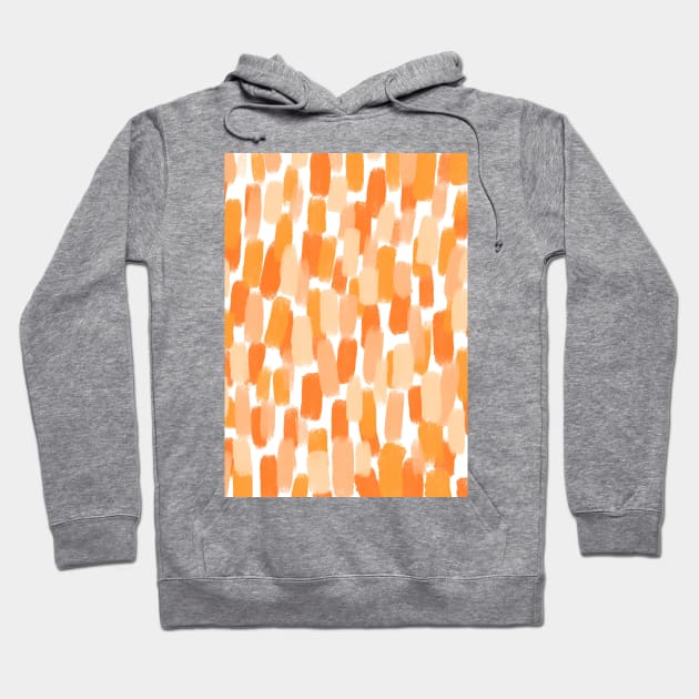 70’s Abstract, Orange, Paint Brush Effect Hoodie by OneThreeSix